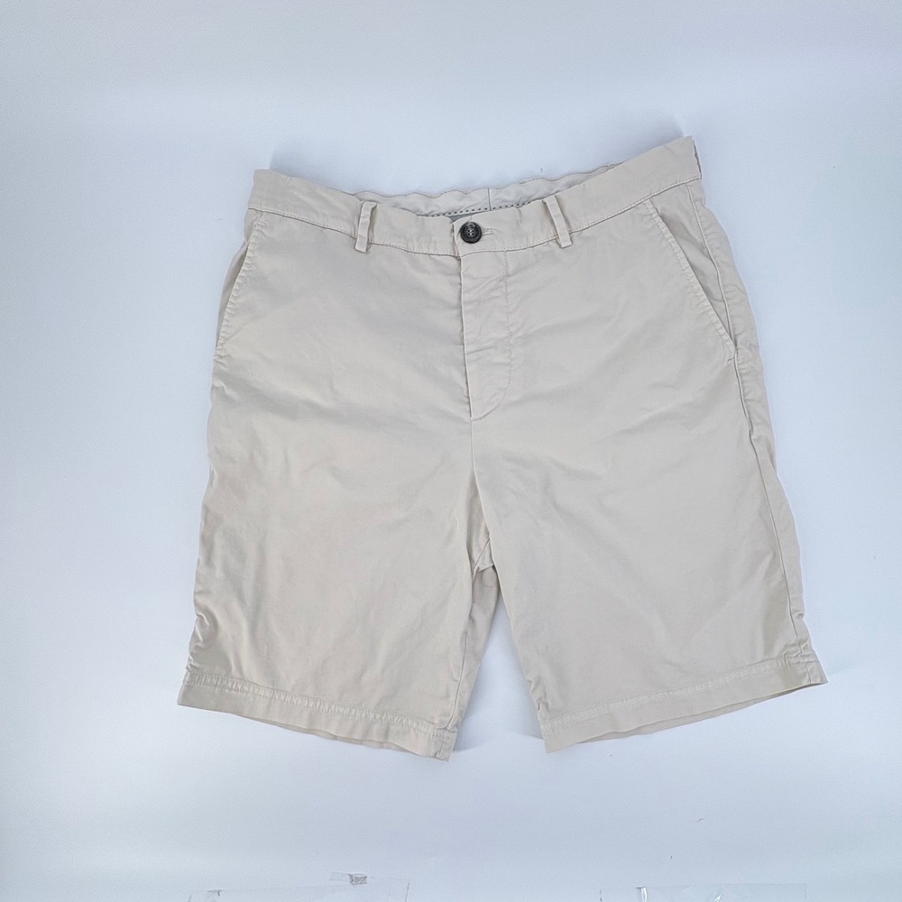 Brunello Cucinelli Mens Beige Stretch Cotton Chino Shorts 50/34 Made in Italy
